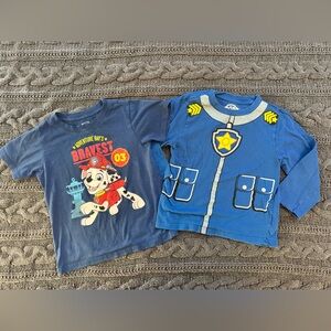 2 Pack of Paw Patrol Adventure Blue Long Sleeve & Shirt Sleeve Tees (Boys 6)